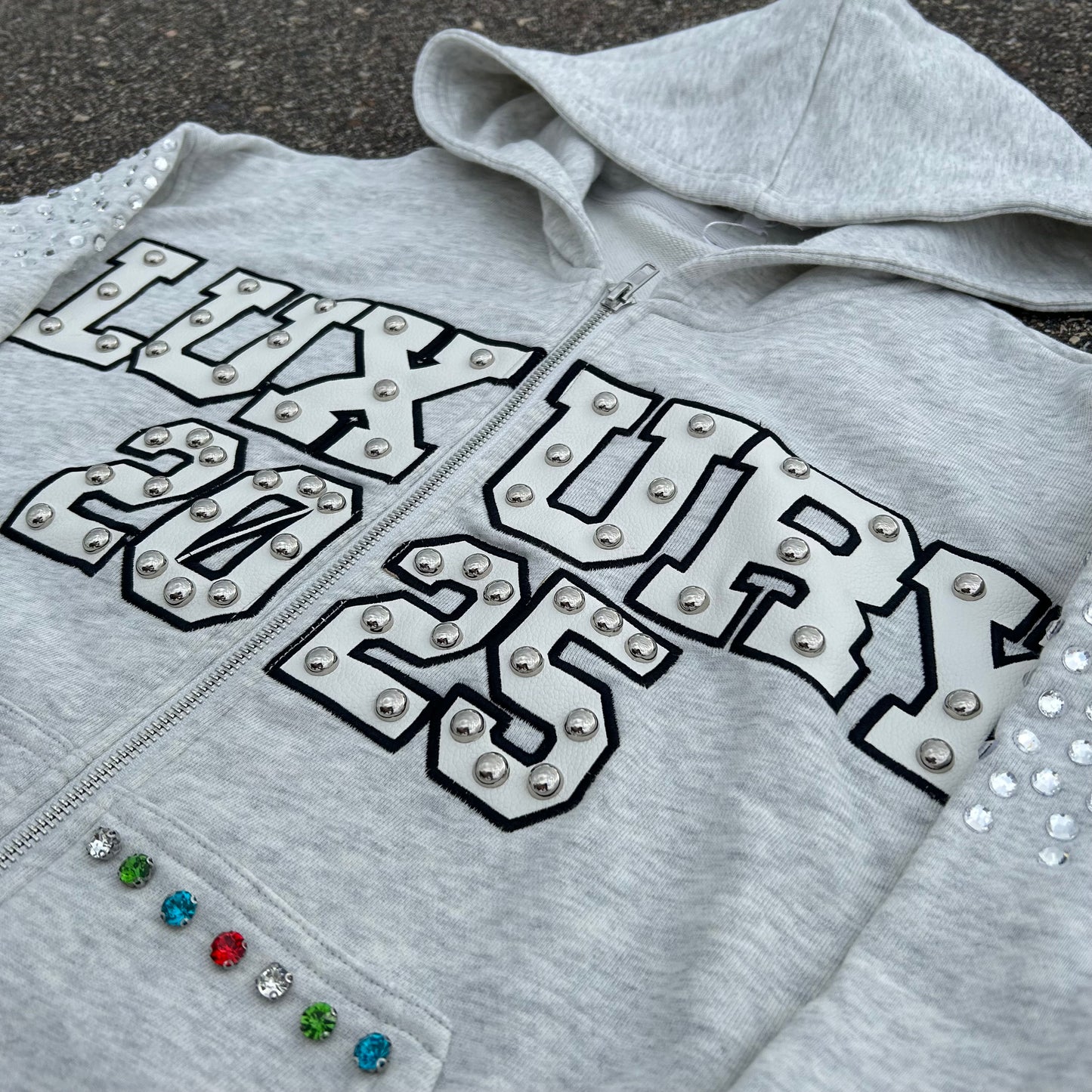"Luxury 2025” Bedazzled Hoodie