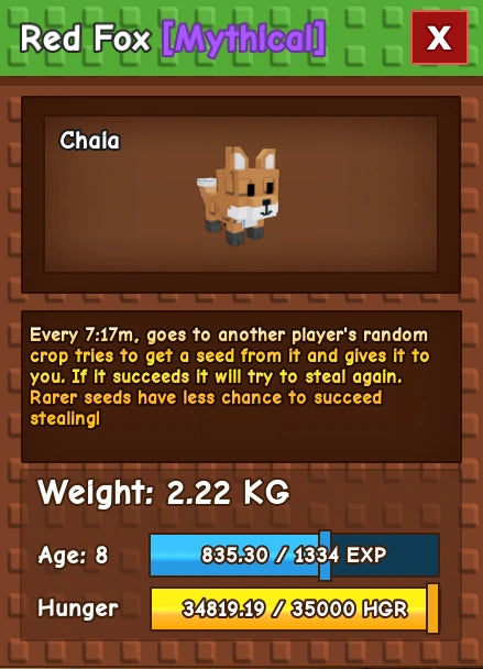 1x Red Fox