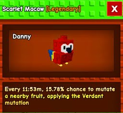 1x Scarlet Macaw