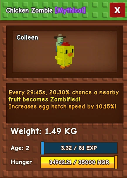 1x Chicken Zombie!